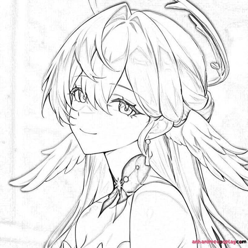 ảnh tô màu anime cute iuu